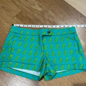 J. Crew Teal Pineapple Print Shorts size 4